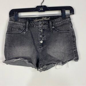 Universal thread black button fly denim jean shorts